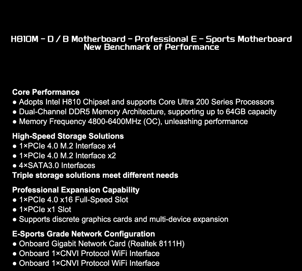 JGINYUE H810M-D/B M-ATX เมนบอร - Lga1851 Gaming Motherboard บทวิจารณ์และราคา